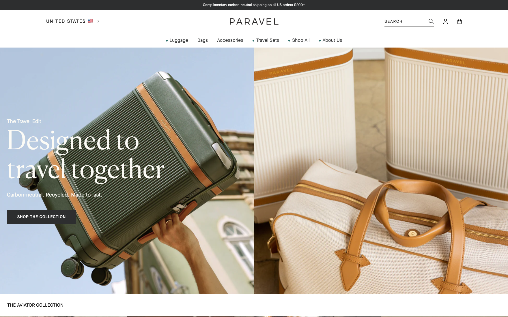 The archived Paravel storefront — homepage